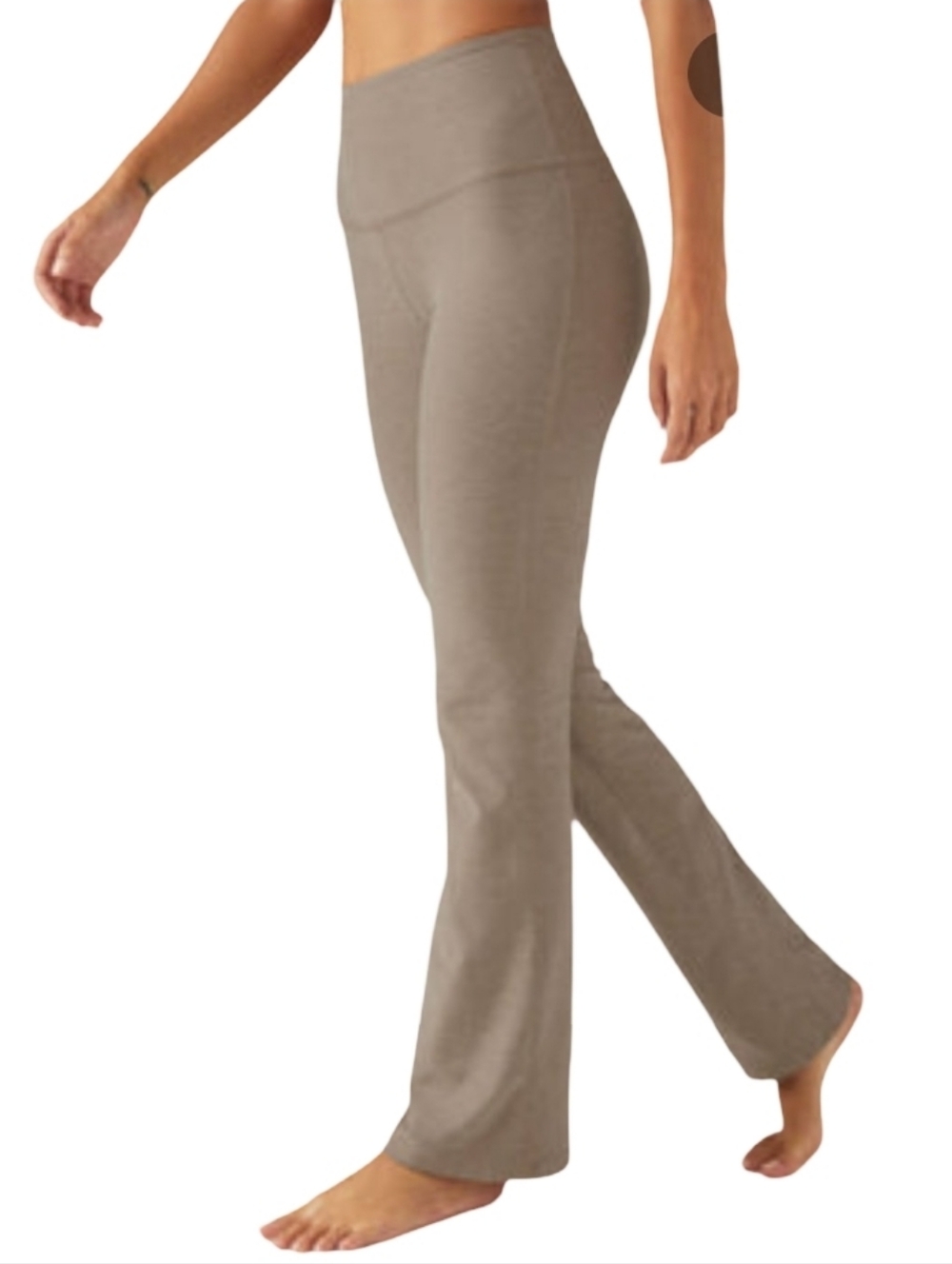 Beyond Yoga Practice Space Dye High Waist Bootcut Pant In Birch Heather